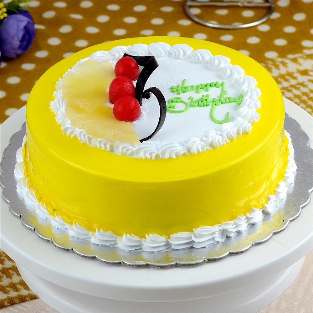 EGGLESS Fresh Pineapple Cake - Cake Connection| Online Cake | Fruits |  Flowers and gifts delivery